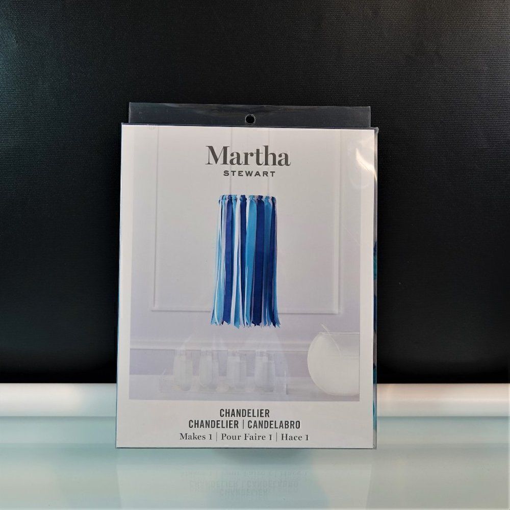 Martha Stewart Ribbon Chandelier Blue White